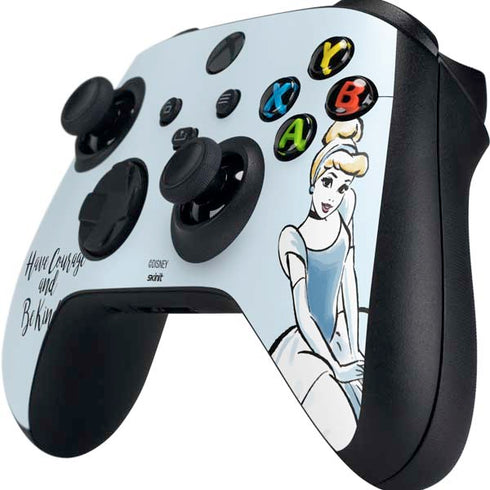 Disney Princess Cinderella Have Courage and Be Kind Art Xbox Series X Controller Skin