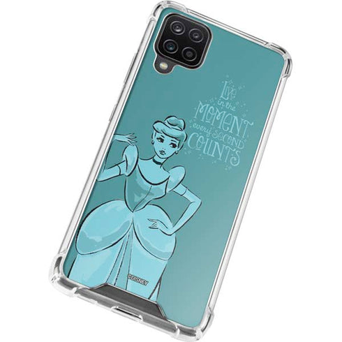 Disney Princess Cinderella Live in the Moment Art Galaxy A12 Clear Case