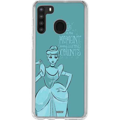 Disney Princess Cinderella Live in the Moment Art Galaxy A21 Clear Case