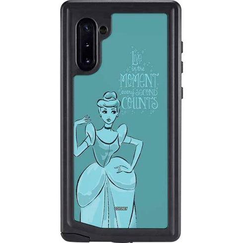 Disney Princess Cinderella Live in the Moment Art Galaxy Note 10 Waterproof Case