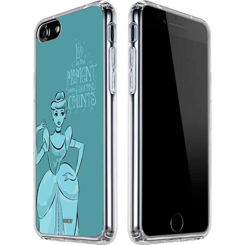 Disney Princess Cinderella Live in the Moment Art iPhone SE (2nd & 3rd Gen) Clear Case
