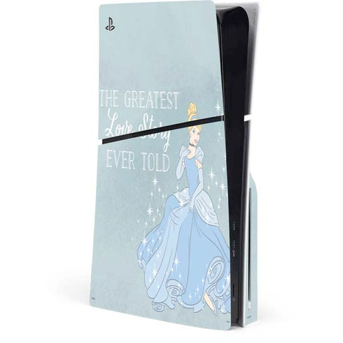Disney Cinderella Greatest Love Story Ever Told PS5 Slim Disk Console Skin