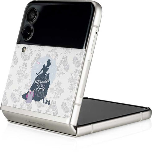 Disney Cinderella Miracles Take Time Silhouette Galaxy Z Flip3 5G Skin