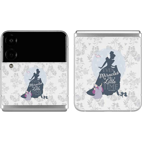 Disney Cinderella Miracles Take Time Silhouette Galaxy Z Flip4 5G Skin