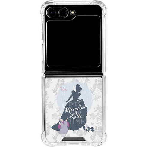 Disney Cinderella Miracles Take Time Silhouette Galaxy Z Flip5 5G Clear Case