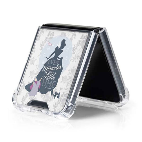 Disney Cinderella Miracles Take Time Silhouette Galaxy Z Flip5 5G Clear Case