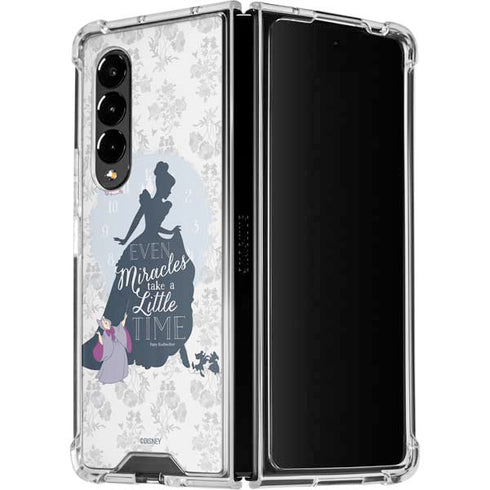 Disney Cinderella Miracles Take Time Silhouette Galaxy Z Fold4 5G Clear Case