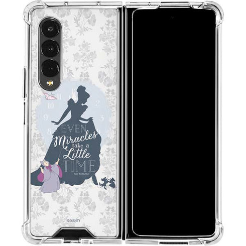 Disney Cinderella Miracles Take Time Silhouette Galaxy Z Fold4 5G Clear Case
