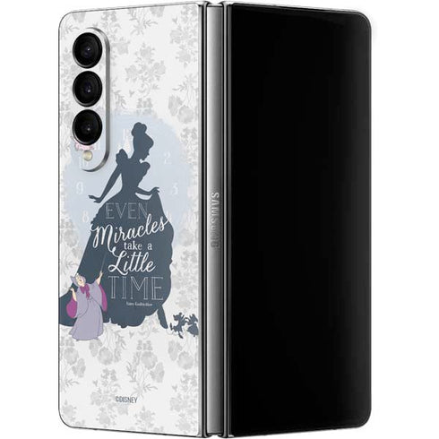 Disney Cinderella Miracles Take Time Silhouette Galaxy Z Fold4 5G Skin
