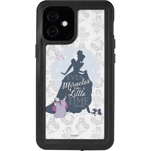 Disney Cinderella Miracles Take Time Silhouette iPhone 12 Mini Waterproof Case