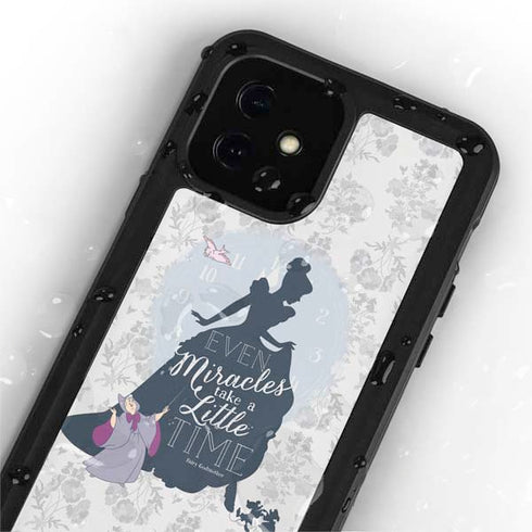 Disney Cinderella Miracles Take Time Silhouette iPhone 12 Mini Waterproof Case