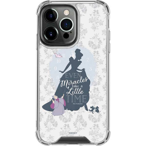 Disney Cinderella Miracles Take Time Silhouette iPhone 14 Pro Clear Case
