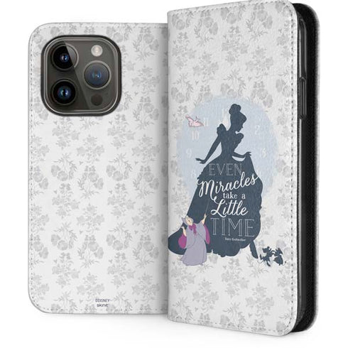Disney Cinderella Miracles Take Time Silhouette iPhone 14 Pro Folio Case