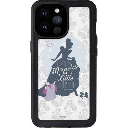 Disney Cinderella Miracles Take Time Silhouette iPhone 14 Pro Max Waterproof Case