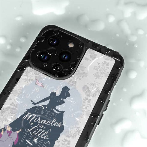 Disney Cinderella Miracles Take Time Silhouette iPhone 14 Pro Max Waterproof Case