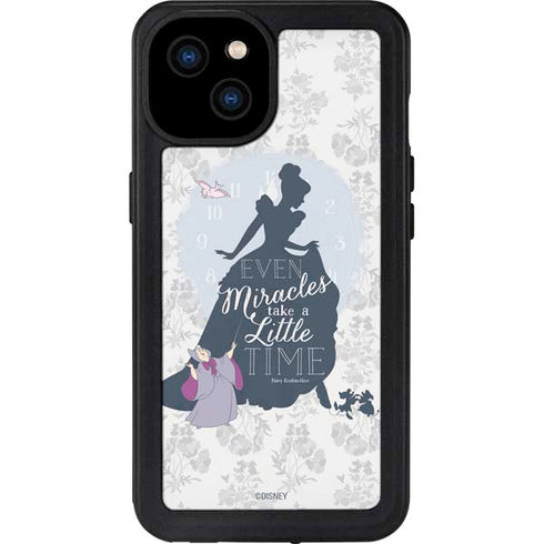 Disney Cinderella Miracles Take Time Silhouette iPhone 15 Plus Waterproof Case