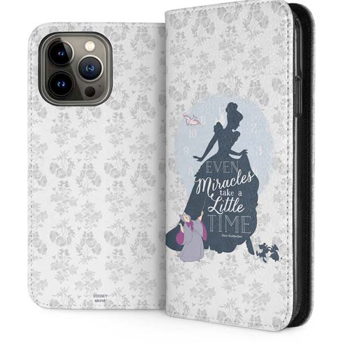 Disney Cinderella Miracles Take Time Silhouette iPhone 15 Pro Max Folio Case