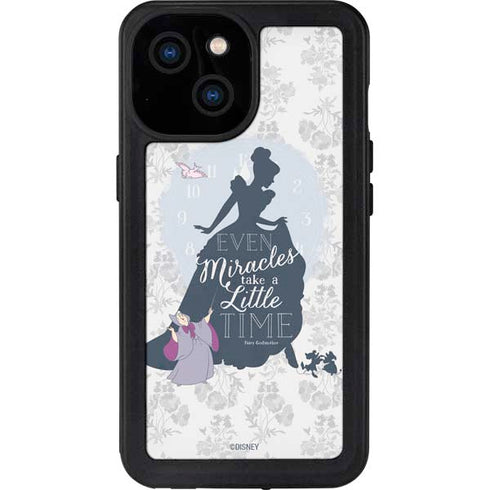 Disney Cinderella Miracles Take Time Silhouette iPhone 15 Waterproof Case