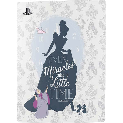 Disney Cinderella Miracles Take Time Silhouette PS5 Console Skin