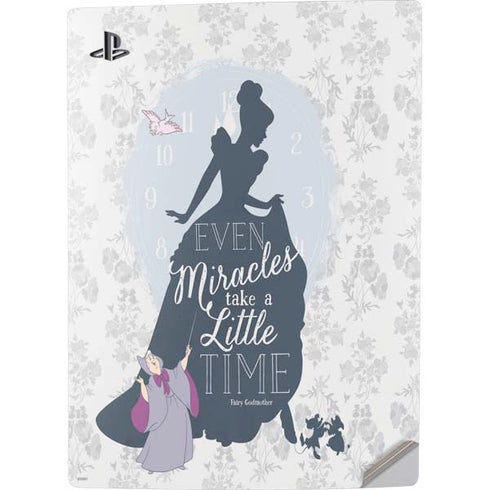 Disney Cinderella Miracles Take Time Silhouette PS5 Digital Edition Console Skin