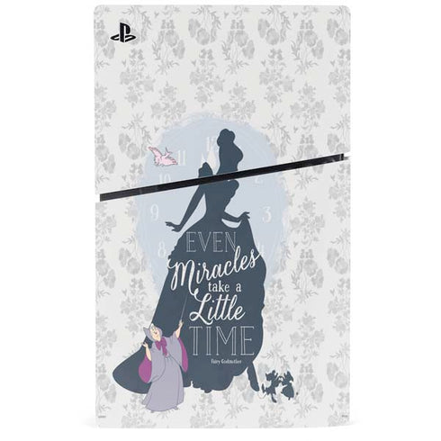 Disney Cinderella Miracles Take Time Silhouette PS5 Slim Disk Bundle Skin