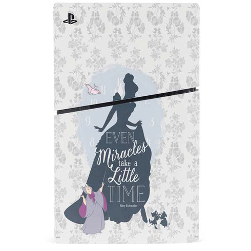 Disney Cinderella Miracles Take Time Silhouette PS5 Slim Digital Edition Bundle Skin