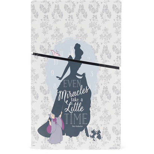 Disney Cinderella Miracles Take Time Silhouette PS5 Slim Digital Edition Console Skin