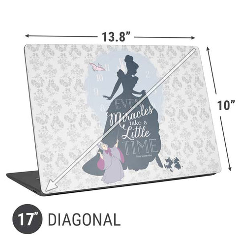 Disney Cinderella Miracles Take Time Silhouette Universal Laptop 17in (13.8 x 10in) Skin