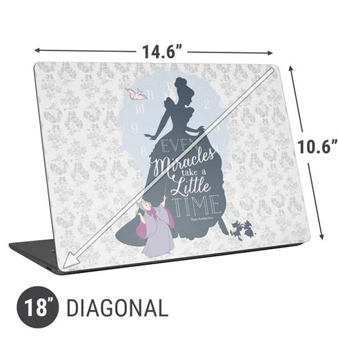 Disney Cinderella Miracles Take Time Silhouette Universal Laptop 18in (14.6 x 10.6in) Skin