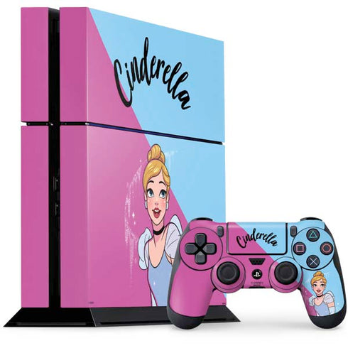 Disney Princess Cinderella Art PS4 Console and Controller Bundle Skin