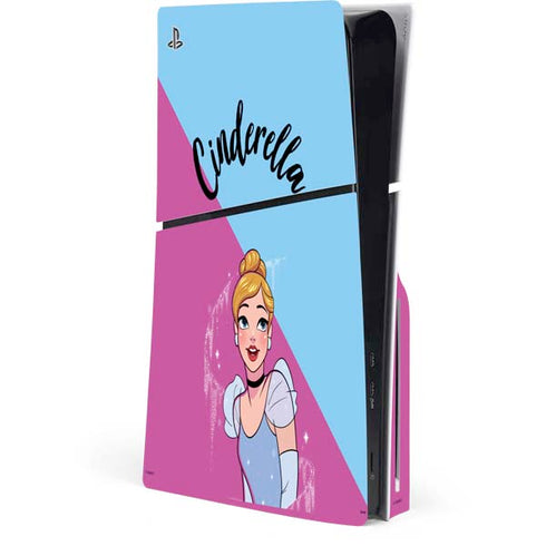 Disney Princess Cinderella Art PS5 Slim Disk Console Skin