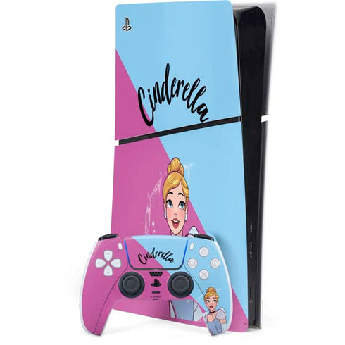 Disney Princess Cinderella Art PS5 Slim Digital Edition Bundle Skin