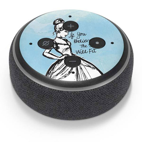 Disney Cinderella Sketch Art Shoe Will Fit Amazon Echo Dot Skin