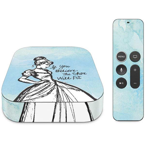 Disney Cinderella Sketch Art Shoe Will Fit Apple TV Skin