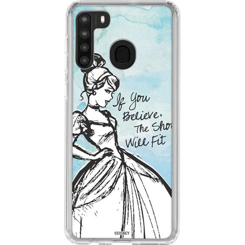 Disney Cinderella Sketch Art Shoe Will Fit Galaxy A21 Clear Case