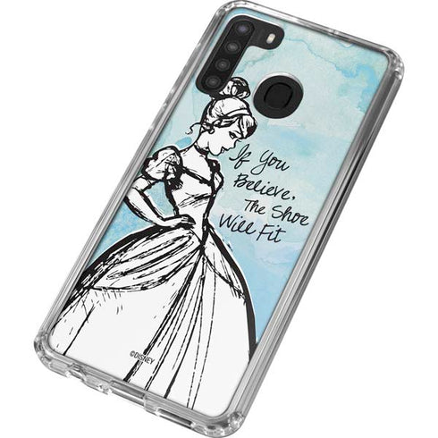 Disney Cinderella Sketch Art Shoe Will Fit Galaxy A21 Clear Case