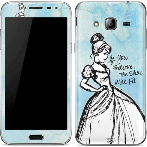 Disney Cinderella Sketch Art Shoe Will Fit Galaxy J3 Skin