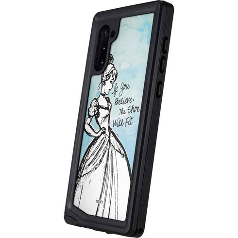 Disney Cinderella Sketch Art Shoe Will Fit Galaxy Note 10 Waterproof Case