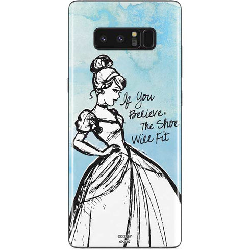 Disney Cinderella Sketch Art Shoe Will Fit Galaxy Note 8 Skin