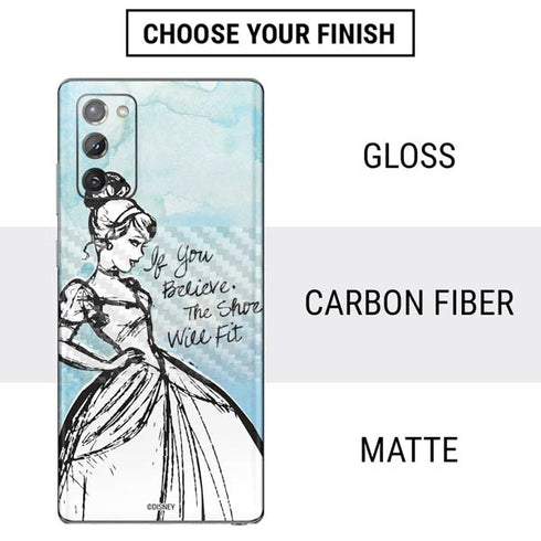 Disney Cinderella Sketch Art Shoe Will Fit Galaxy Note20 5G Skin