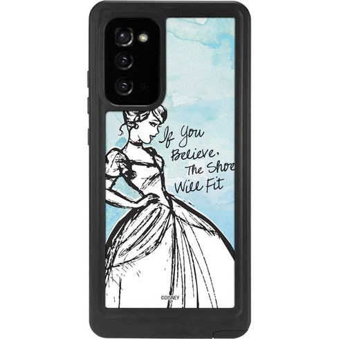 Disney Cinderella Sketch Art Shoe Will Fit Galaxy Note20 5G Waterproof Case