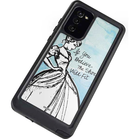Disney Cinderella Sketch Art Shoe Will Fit Galaxy Note20 5G Waterproof Case