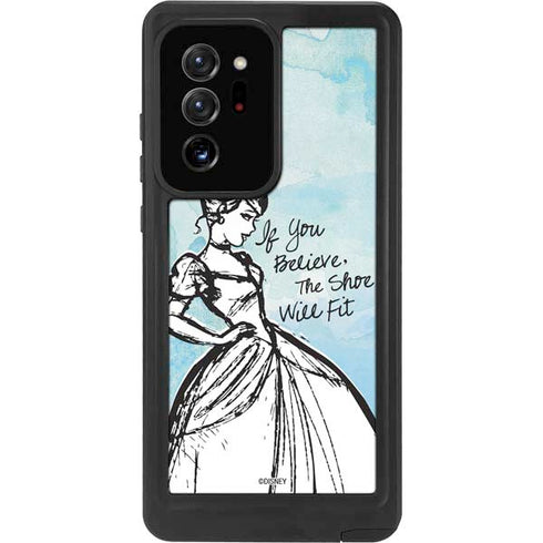 Disney Cinderella Sketch Art Shoe Will Fit Galaxy Note20 Ultra 5G Waterproof Case