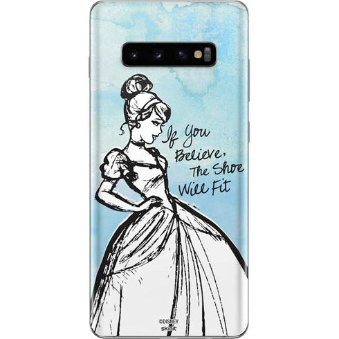 Disney Cinderella Sketch Art Shoe Will Fit Galaxy S10 Plus Skin