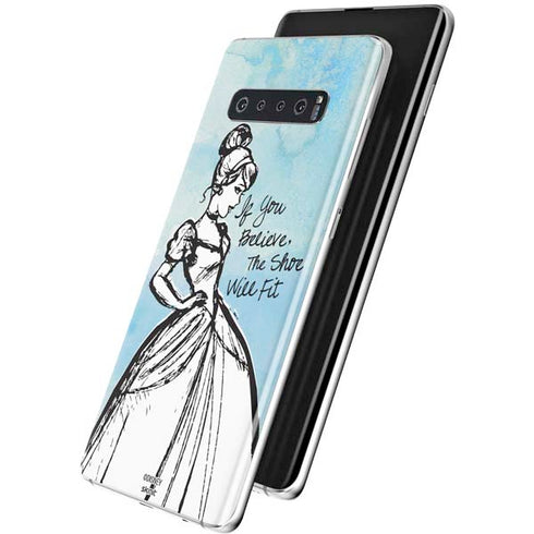 Disney Cinderella Sketch Art Shoe Will Fit Galaxy S10 Plus Skin