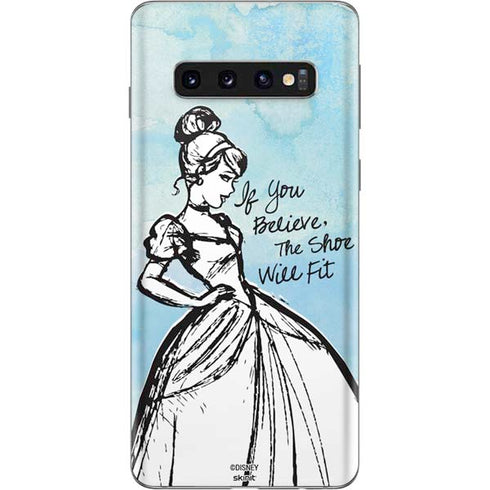 Disney Cinderella Sketch Art Shoe Will Fit Galaxy S10 Skin