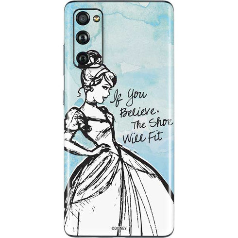 Disney Cinderella Sketch Art Shoe Will Fit Galaxy S20 Fan Edition Skin