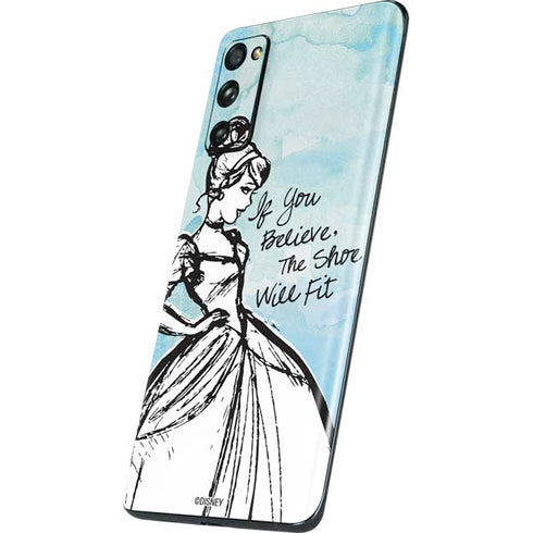 Disney Cinderella Sketch Art Shoe Will Fit Galaxy S20 Fan Edition Skin