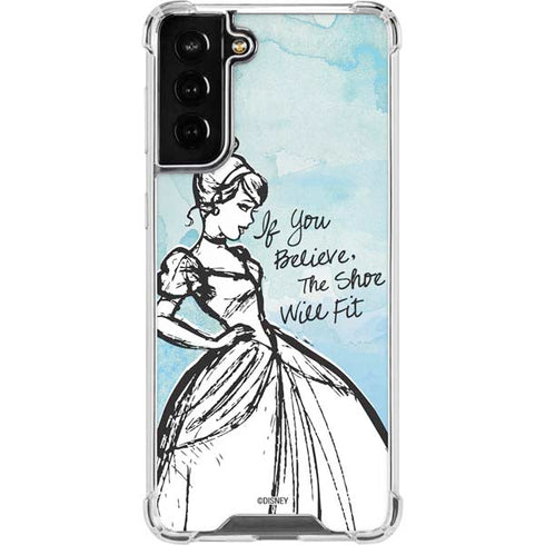 Disney Cinderella Sketch Art Shoe Will Fit Galaxy S21 FE Clear Case