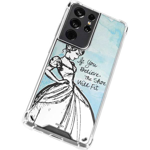 Disney Cinderella Sketch Art Shoe Will Fit Galaxy S21 Ultra 5G Clear Case